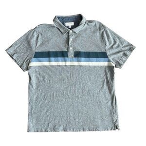 Free Assembly Gray Striped Polo Shirt XL